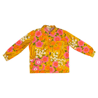 THE LONG SLEEVE CHORE SHIRT - MUSTARD FLORAL