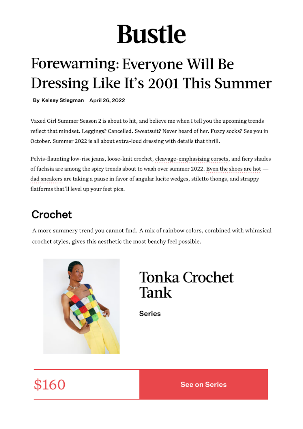 BUSTLE | Forewarning: Everyone Will Be Dressing Like It’s 2001 This Summer