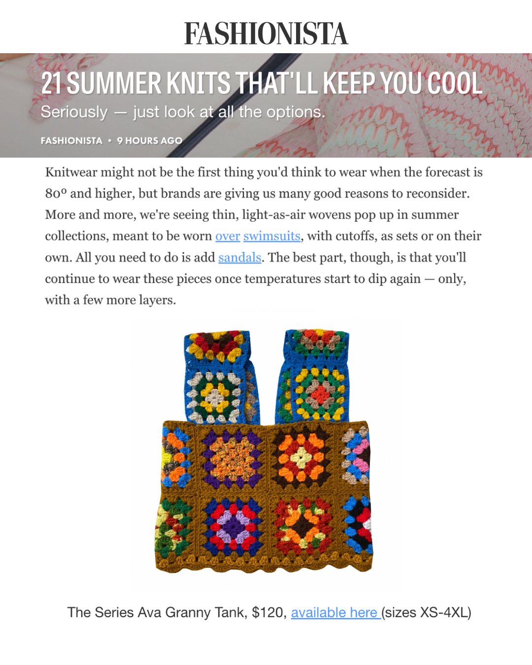 FASHIONISTA | 21 Summer Knits That'll Keep You Cool