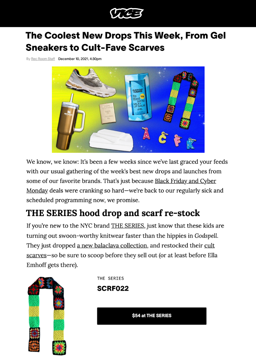VICE | The Coolest New Drops This Week, From Gel Sneakers to Cult-Fave Scarves