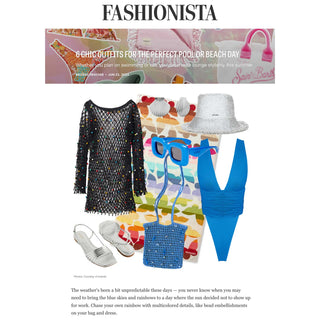 The Series charmed bag featured in Fashionista's "6 Chic Outfits for the Perfect Pool or Beach day"