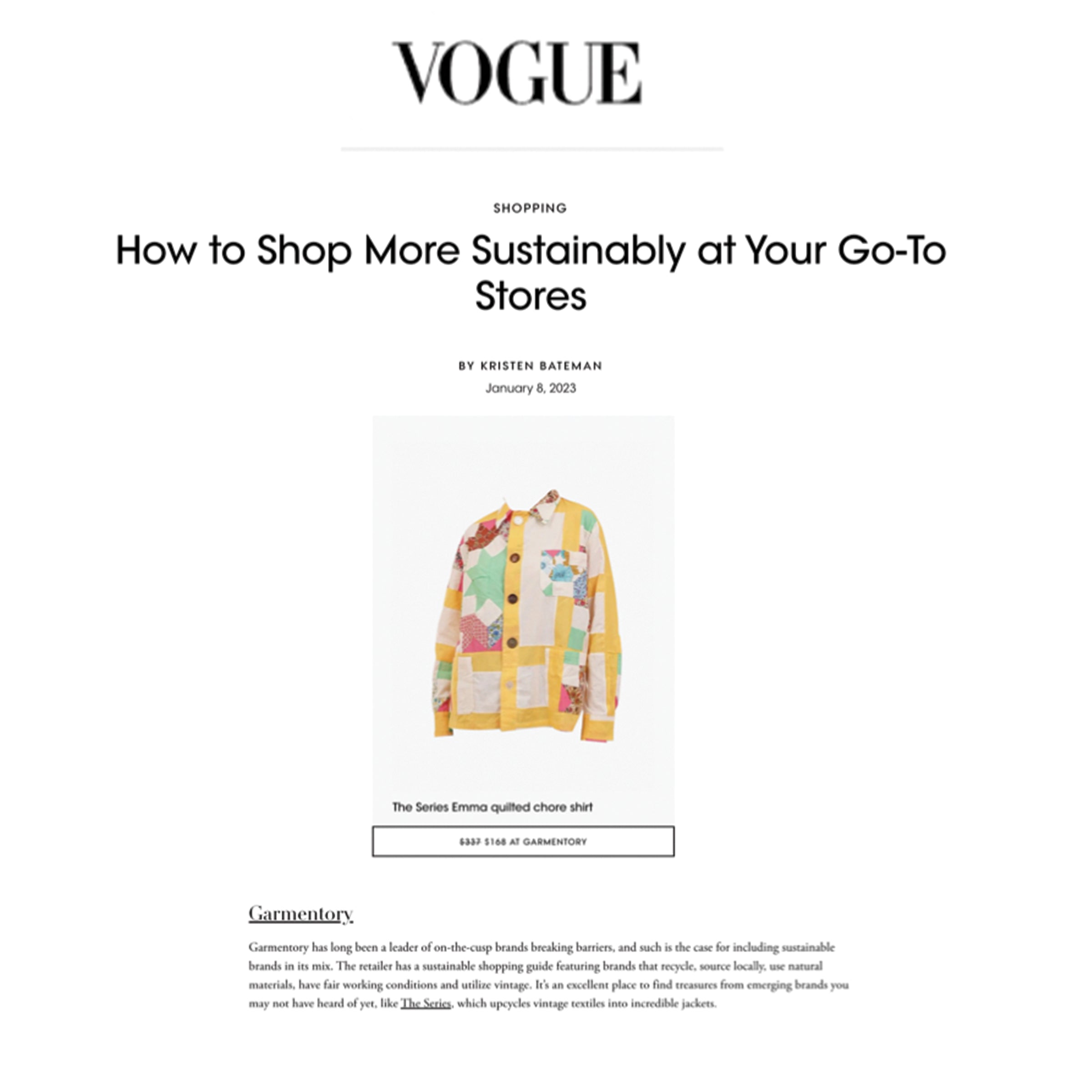 VOGUE | How to Shop More Sustainably at Your Go-To Stores
