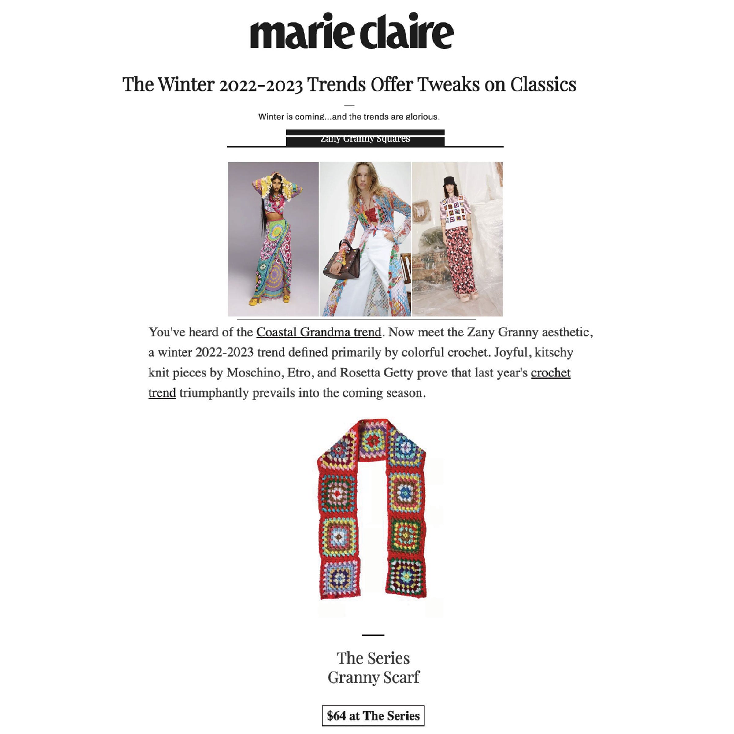 MARIE CLAIRE | 2023 Trends Offer Tweaks on Classics