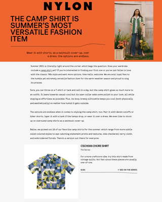 NYLON | The Camp Shirt Is Summer's Most Versatile Fashion Item
