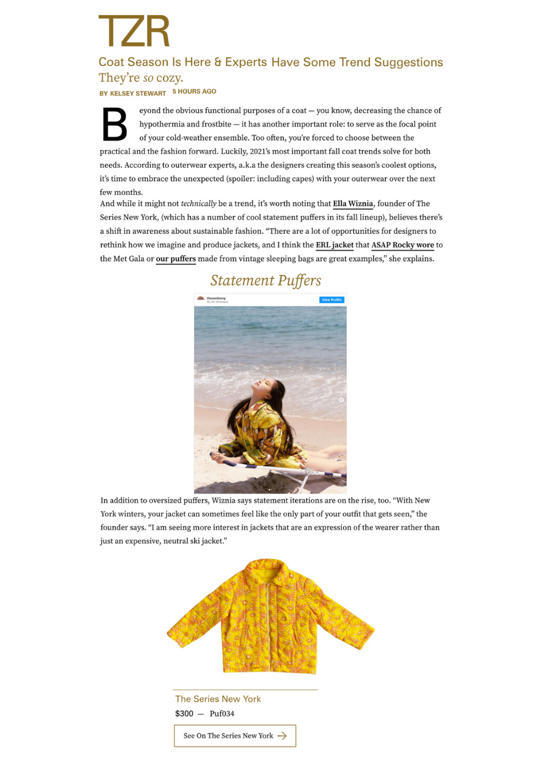 THE ZOE REPORT | Coat Season Is Here & Experts Have Some Trend Suggestions