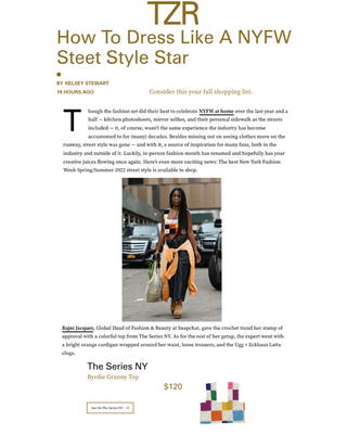 THE SERIES Featured In The Zoe Report For New York Fashion Week 