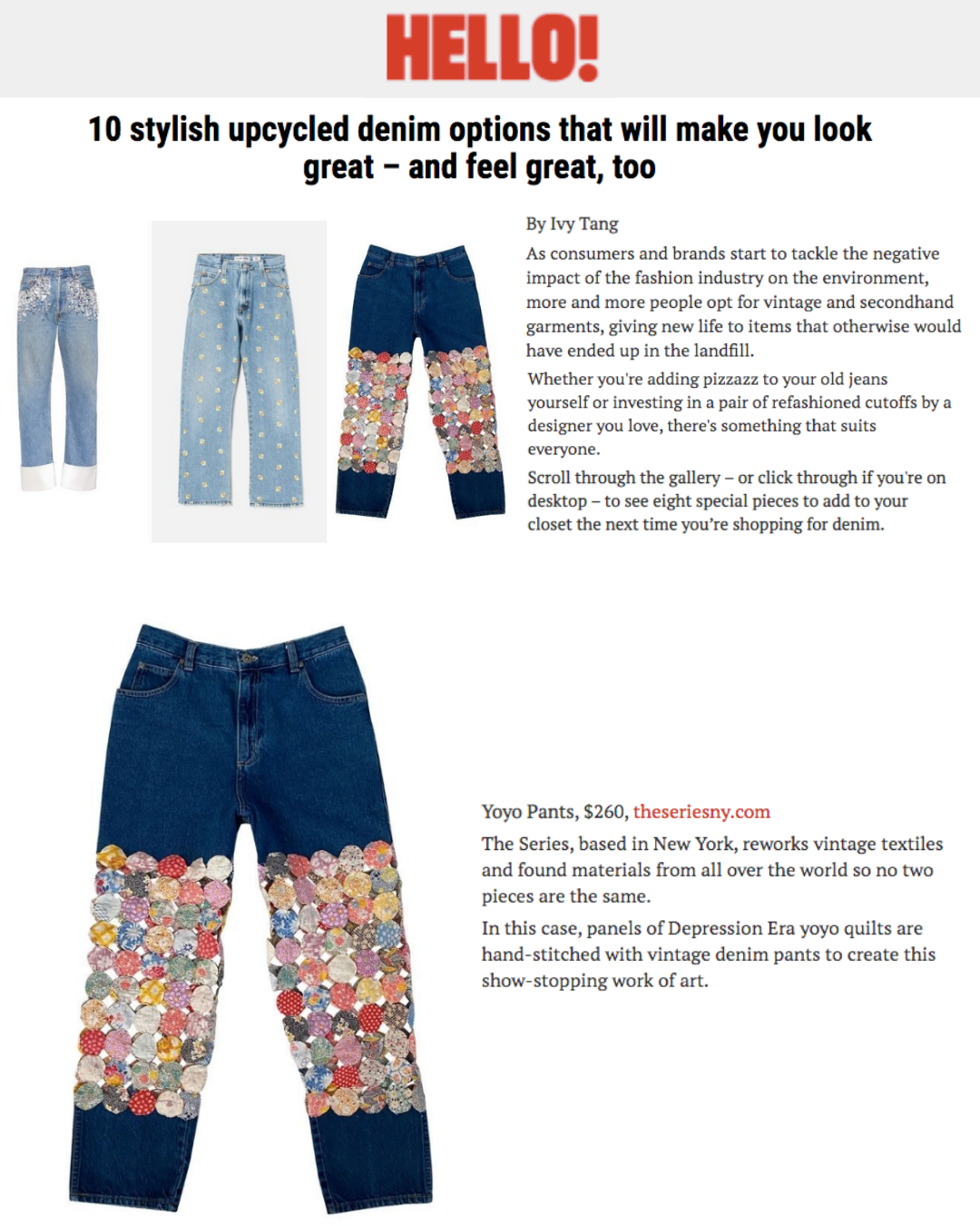 HELLO! | 10 Stylish Upcycled Denim Options That Will Make You Look Great - And Feel Great, Too