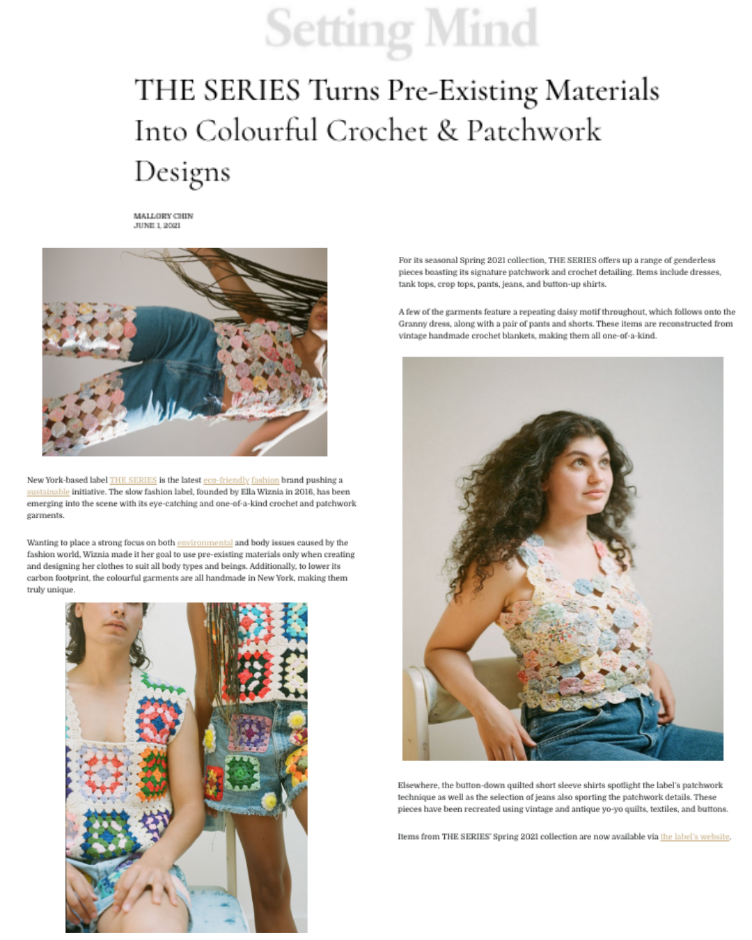 Setting Mind | THE SERIES Turns Pre-Existing Materials Into Colourful Crochet & Patchwork Designs