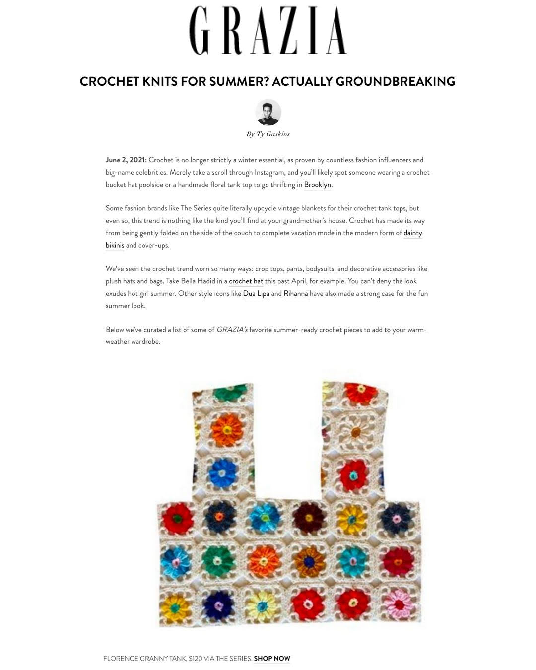 GRAZIA | Crochet Knits For Summer? Actually Groundbreaking