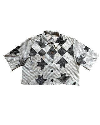 THE CROPPED SHORT SLEEVED CHORE SHIRT - ARROWS