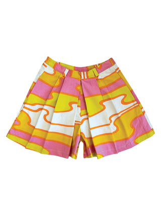 THE PLEATED SHORT - RETRO YELLOW