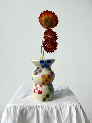 NINE PATCH QUILT VASE