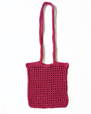 THE CROCHET MARKET TOTE - MAGENTA