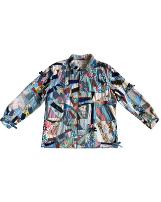 THE QUILTED CHORE JACKET - DENIM BOWS