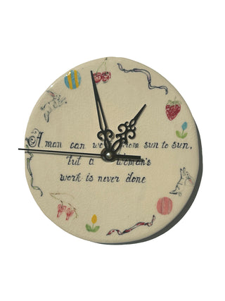 WOMAN'S WORK WALL CLOCK